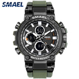 SMAEL 1803 Sport Watch Men Watches Waterproof 5Bar Dual Time Men's Military Watches Shock Resistant Alarm Clock montre homme - Boom Boom London