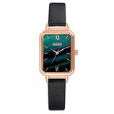 Gaiety Brand Women Watches Fashion Square Ladies Quartz Watch Bracelet Set Green Dial Simple Rose Gold Mesh Luxury Women Watches - Boom Boom London