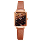 Gaiety Brand Women Watches Fashion Square Ladies Quartz Watch Bracelet Set Green Dial Simple Rose Gold Mesh Luxury Women Watches - Boom Boom London