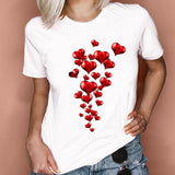 Women Graphic 2021 Flower Elegant Fashion Sweet Love Valentine Lady Clothes Tops Tees Print Female Tshirt T-Shirt - Boom Boom London