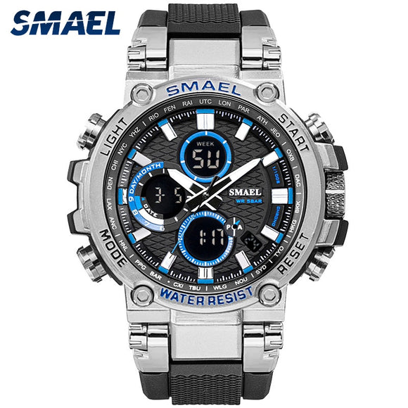 SMAEL 1803 Sport Watch Men Watches Waterproof 5Bar Dual Time Men's Military Watches Shock Resistant Alarm Clock montre homme - Boom Boom London