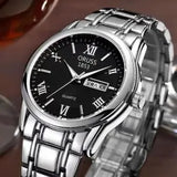 Authentic Red Men's Wrist Watch Super Fashion Full Stainless Steel Watches Business Man Waterproof Calendar Clock Hour A3487 - Boom Boom London