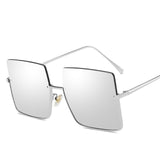 Elbru New Fashion Lady Oversize Half Frame Metal Square Sunglasses Women Luxury Eyewear oculos de sol feminino Sun Glasses - Boom Boom London