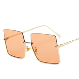 Elbru New Fashion Lady Oversize Half Frame Metal Square Sunglasses Women Luxury Eyewear oculos de sol feminino Sun Glasses - Boom Boom London