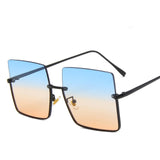 Elbru New Fashion Lady Oversize Half Frame Metal Square Sunglasses Women Luxury Eyewear oculos de sol feminino Sun Glasses - Boom Boom London