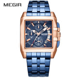 MEGIR Men's Big Dial Luxury Top Brand Quartz Wristwatches Creative Business Stainless Steel Sports Watches Men Relogio Masculino - Boom Boom London