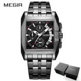 MEGIR Men's Big Dial Luxury Top Brand Quartz Wristwatches Creative Business Stainless Steel Sports Watches Men Relogio Masculino - Boom Boom London