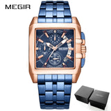 MEGIR Men's Big Dial Luxury Top Brand Quartz Wristwatches Creative Business Stainless Steel Sports Watches Men Relogio Masculino - Boom Boom London