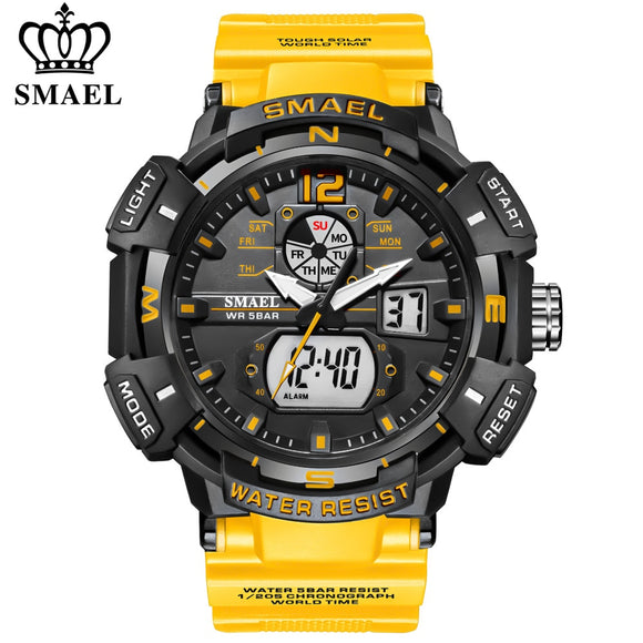 DEAL OF THE DAY:SMAEL Top Luxury Brand Men's Watch Outdoor Sports Waterproof Watches Dual Display Quartz Rubber Digital Clock Relogio Masculino - Boom Boom London