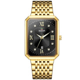 Men's Luxury Stainless Steel Gold Watch Top Brand Relogio Masculino Geneva Rectangle Quartz Watch Man Business Watches Mens 2020 - Boom Boom London