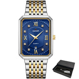 Men's Luxury Stainless Steel Gold Watch Top Brand Relogio Masculino Geneva Rectangle Quartz Watch Man Business Watches Mens 2020 - Boom Boom London