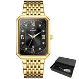 Men's Luxury Stainless Steel Gold Watch Top Brand Relogio Masculino Geneva Rectangle Quartz Watch Man Business Watches Mens 2020 - Boom Boom London