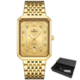 Men's Luxury Stainless Steel Gold Watch Top Brand Relogio Masculino Geneva Rectangle Quartz Watch Man Business Watches Mens 2020 - Boom Boom London