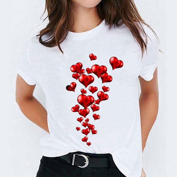 DEAL OF THE DAY:Shirt for Women 90s Cartoon Love Heart Sweet Cute Trend Print Lady T-shirts Top Womens Graphic Ladies Female Tee T-Shirt - Boom Boom London