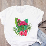 DEAL OF THE DAY:WOMEN Graphic Cartoon Flamingo Flower Floral Beach Summer T-Shirt Shirt Tops Lady Clothes Womens Clothing Tee Female T Shirt - Boom Boom London