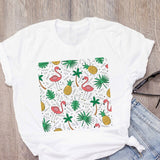 DEAL OF THE DAY:WOMEN Graphic Cartoon Flamingo Flower Floral Beach Summer T-Shirt Shirt Tops Lady Clothes Womens Clothing Tee Female T Shirt - Boom Boom London