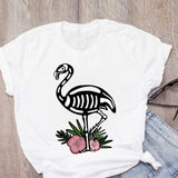 DEAL OF THE DAY:WOMEN Graphic Cartoon Flamingo Flower Floral Beach Summer T-Shirt Shirt Tops Lady Clothes Womens Clothing Tee Female T Shirt - Boom Boom London