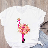 DEAL OF THE DAY:WOMEN Graphic Cartoon Flamingo Flower Floral Beach Summer T-Shirt Shirt Tops Lady Clothes Womens Clothing Tee Female T Shirt - Boom Boom London