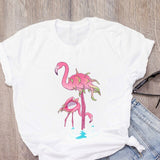 DEAL OF THE DAY:WOMEN Graphic Cartoon Flamingo Flower Floral Beach Summer T-Shirt Shirt Tops Lady Clothes Womens Clothing Tee Female T Shirt - Boom Boom London