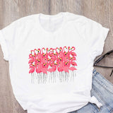 DEAL OF THE DAY:WOMEN Graphic Cartoon Flamingo Flower Floral Beach Summer T-Shirt Shirt Tops Lady Clothes Womens Clothing Tee Female T Shirt - Boom Boom London