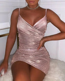 Women Fashion Spaghetti Strap Mini Dress Slip Dress Women Sexy Slim Fit Bodycon Party Dress Sequins Short Dress - Boom Boom London