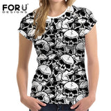 FORUDESIGNS 3D Flower Red Rose Print Women T shirt Fashion O-neck Short Sleeve Crop tops Clothes Brand Fitness Female T-shirts - Boom Boom London