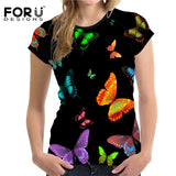 FORUDESIGNS 3D Flower Red Rose Print Women T shirt Fashion O-neck Short Sleeve Crop tops Clothes Brand Fitness Female T-shirts - Boom Boom London