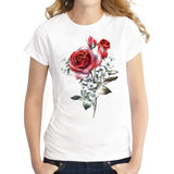 Fashion design Romantic Rose flower t shirt Women short sleeve customized tops famale novelty tee - Boom Boom London