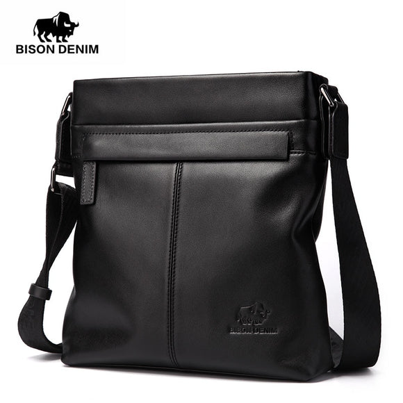 BISON DENIM fashion luxury men bag brand genuine leather male crossbody shoulder bags business men messenger bags - Boom Boom London