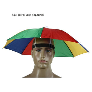 Foldable Umbrella Hat Cap Headwear Umbrella for Fishing Hiking Beach Camping Cap Head Hats Outdoor Rain Gear - Boom Boom London