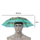 Foldable Umbrella Hat Cap Headwear Umbrella for Fishing Hiking Beach Camping Cap Head Hats Outdoor Rain Gear - Boom Boom London