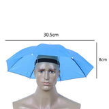 Foldable Umbrella Hat Cap Headwear Umbrella for Fishing Hiking Beach Camping Cap Head Hats Outdoor Rain Gear - Boom Boom London