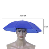 Foldable Umbrella Hat Cap Headwear Umbrella for Fishing Hiking Beach Camping Cap Head Hats Outdoor Rain Gear - Boom Boom London