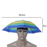 Foldable Umbrella Hat Cap Headwear Umbrella for Fishing Hiking Beach Camping Cap Head Hats Outdoor Rain Gear - Boom Boom London