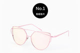 The Best Value Sunglasses For You:2021 Fashion Cat Eye Sunglasses Women Brand Designer Metal Reflective Mirror Sun Glasses For Women Twin-Beams oculos Gafas - Boom Boom London