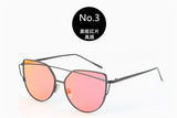 The Best Value Sunglasses For You:2021 Fashion Cat Eye Sunglasses Women Brand Designer Metal Reflective Mirror Sun Glasses For Women Twin-Beams oculos Gafas - Boom Boom London