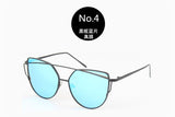 The Best Value Sunglasses For You:2021 Fashion Cat Eye Sunglasses Women Brand Designer Metal Reflective Mirror Sun Glasses For Women Twin-Beams oculos Gafas - Boom Boom London