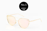 The Best Value Sunglasses For You:2021 Fashion Cat Eye Sunglasses Women Brand Designer Metal Reflective Mirror Sun Glasses For Women Twin-Beams oculos Gafas - Boom Boom London