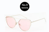 The Best Value Sunglasses For You:2021 Fashion Cat Eye Sunglasses Women Brand Designer Metal Reflective Mirror Sun Glasses For Women Twin-Beams oculos Gafas - Boom Boom London