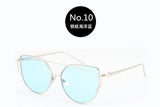 The Best Value Sunglasses For You:2021 Fashion Cat Eye Sunglasses Women Brand Designer Metal Reflective Mirror Sun Glasses For Women Twin-Beams oculos Gafas - Boom Boom London