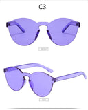 NEW Fashion Women Cat Eye Shades Luxury Sunglasses Integrated Eyewear Candy Color UV400 Summer Styles ocean lens - Boom Boom London