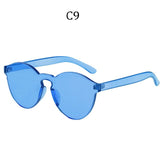 NEW Fashion Women Cat Eye Shades Luxury Sunglasses Integrated Eyewear Candy Color UV400 Summer Styles ocean lens - Boom Boom London