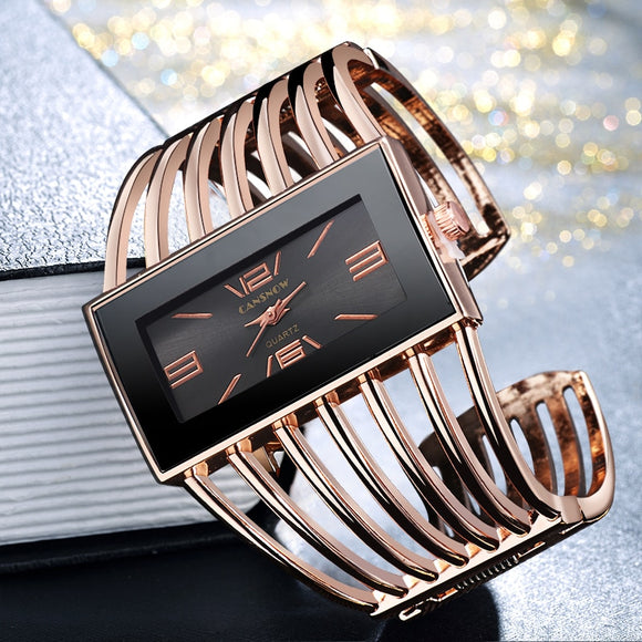 Women Watch Luxury Fashion Rose Gold Bangle Bracelet Relojes Womens Dress Watches Clock Rectangle Dial Female Girls Wristwatch - Boom Boom London