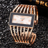 Women Watch Luxury Fashion Rose Gold Bangle Bracelet Relojes Womens Dress Watches Clock Rectangle Dial Female Girls Wristwatch - Boom Boom London